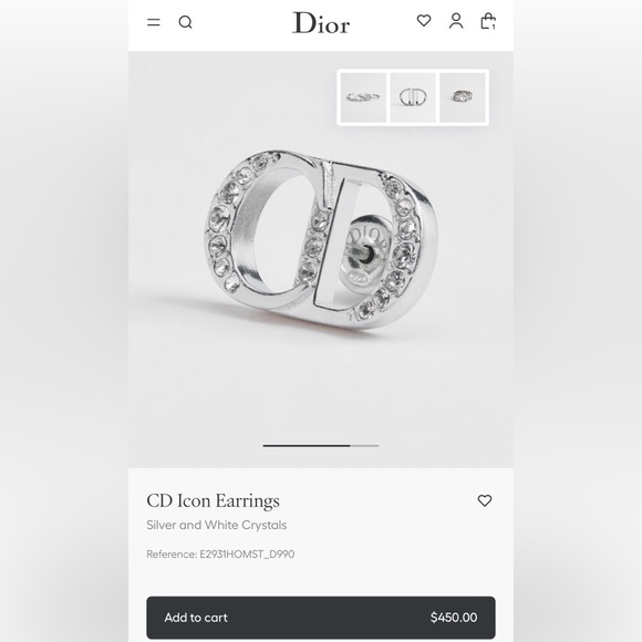 Dior Jewelry - Dior Crystal-Embellished CD ICON .925 Silver Stud Earrings